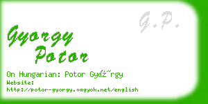 gyorgy potor business card